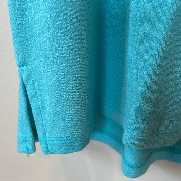 Aqua Ruffle Collar Short Sleeve Top Gibsonlook Size Small Work Top Preppy NWT - Picture 4 of 7